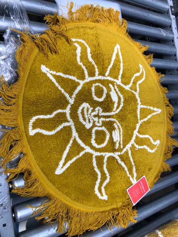 Photo 1 of 25" Round Tufted Sun Fringe Cotton Bath Rug Yellow - Opalhouse™ Designed with Jungalow™

