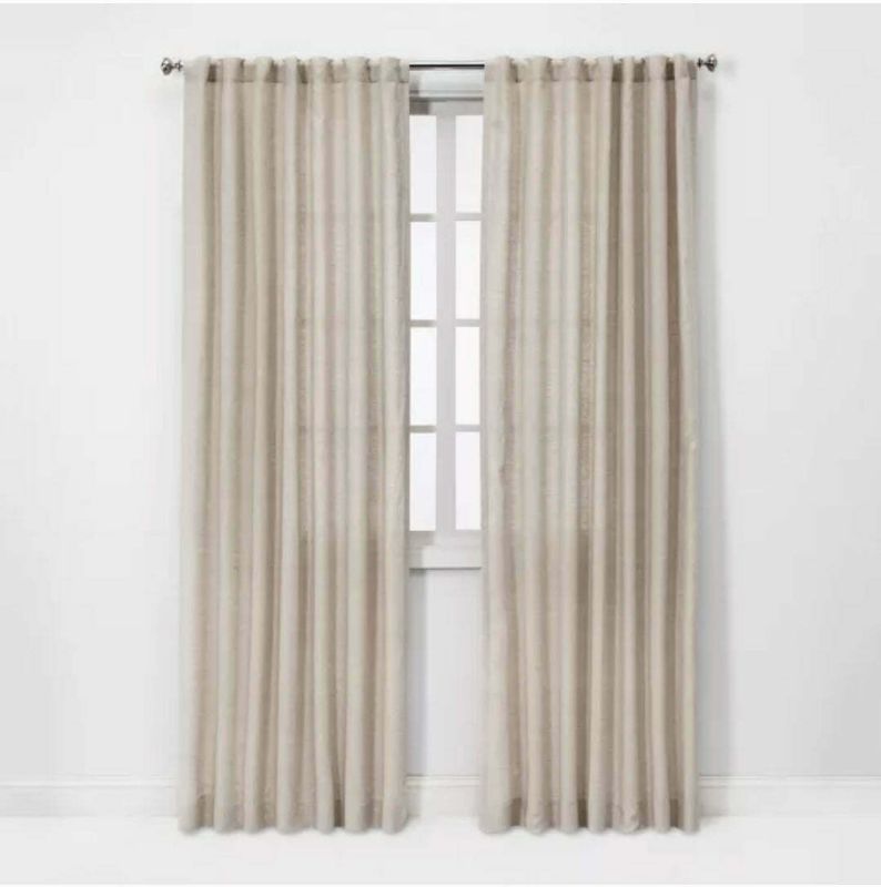 Photo 1 of 1pc Light Filtering Linen Window Curtain Panel - Threshold™ 95in l

