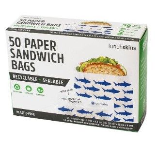 Photo 1 of 3pcks of Lunchskins Recyclable & Sealable Paper Sandwich Bags - Shark - 50ct

