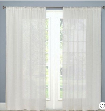 Photo 1 of 1pc 54"x84" Sheer Linen Window Curtain Panel - Threshold™

