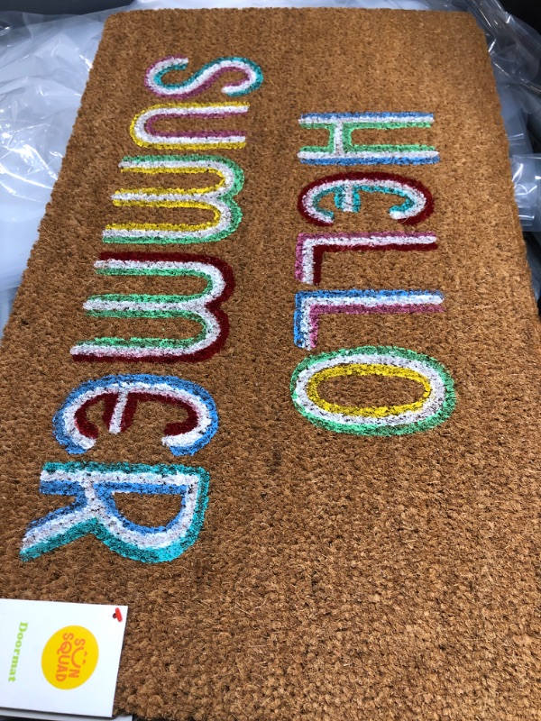 Photo 2 of 1'6x2'6 Hello Summer Doormat Brown - Sun Squad
