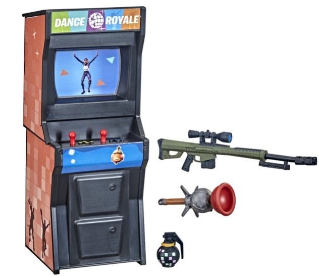 Photo 1 of (X4) Hasbro Fortnite Victory Royale Series Orange Arcade Machine Collectible with Accessories
