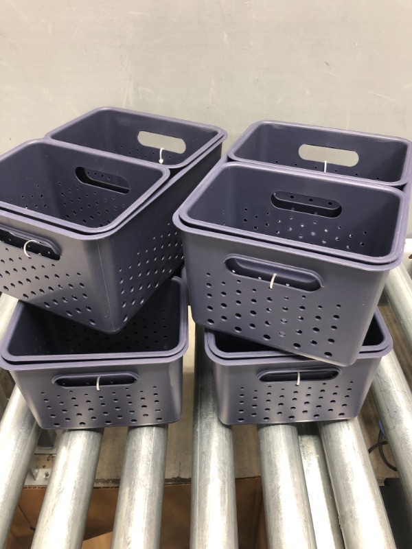 Photo 1 of (X4) NAVY BLUE STORAGE BINS