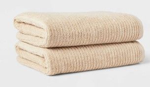 Photo 1 of (X2) 2pk Quick Dry Ribbed Bath Towel Set - Threshold