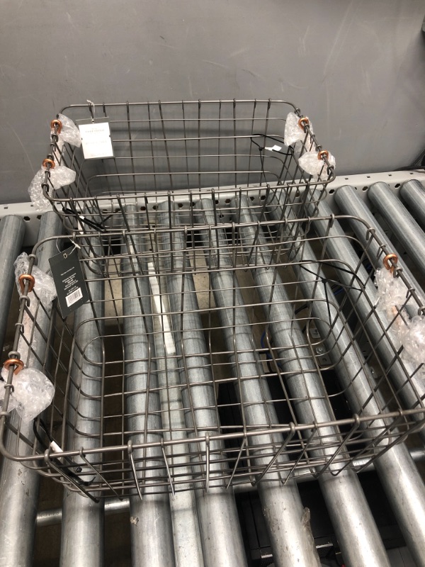 Photo 1 of (X2) Small Wire Decorative Basket with Copper Handle - Threshold