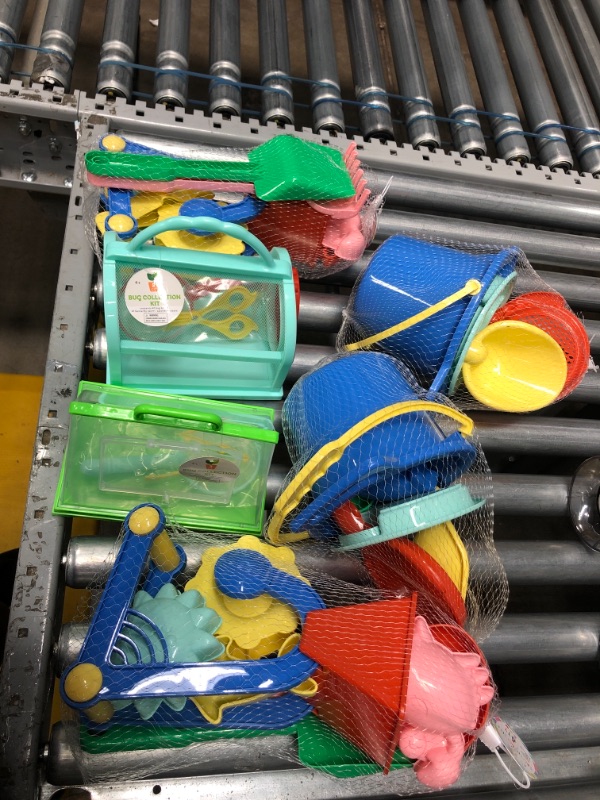 Photo 1 of 4- 7 count beach tool sets, 2 bug collection kits 