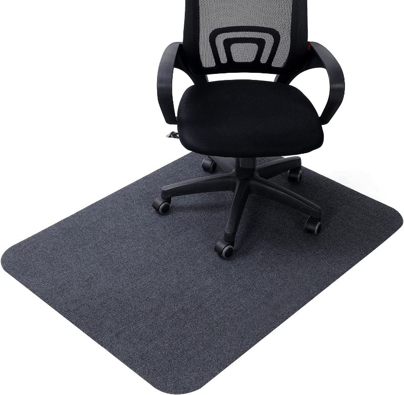 Photo 1 of Home Techpro Office Chair Mat for Hardwood Floors 35 x 47 inch, “Vacuum TECH” - Non Slip Computer Desk Mat for Rolling Chairs, Gaming Chairs (Dark Gray)
