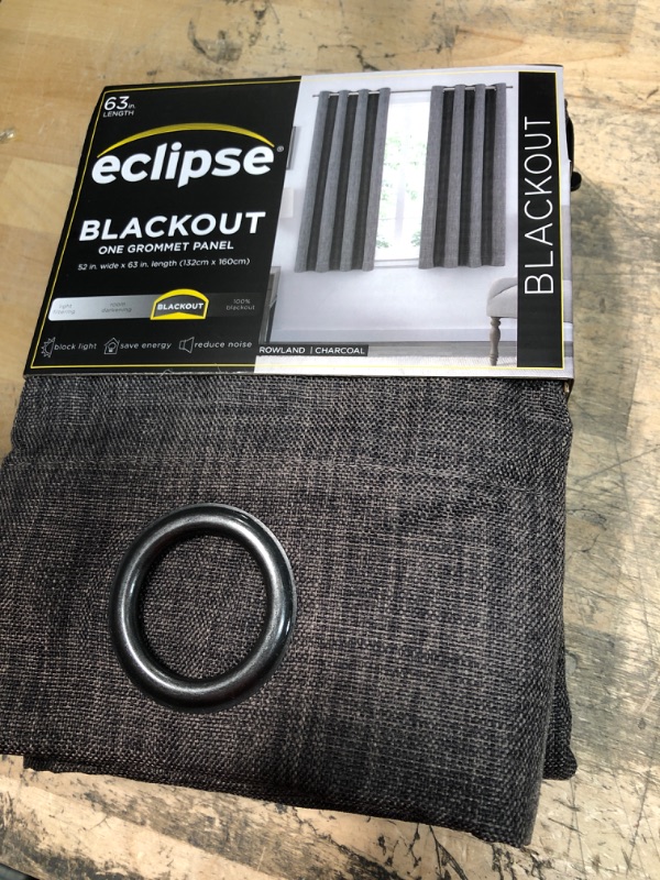 Photo 2 of 1pc Blackout Rowland Curtain Panel - Eclipse - 52"W x 63"L