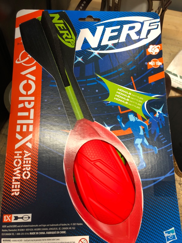 Photo 2 of  3 pack - Nerf Vortex Aero Howler Foam Ball, Classic Long-Distance Ball red and blue 