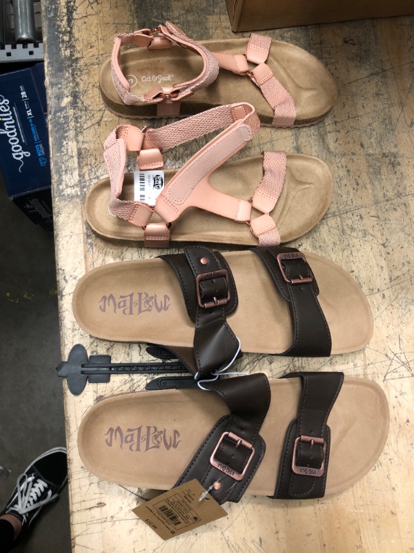 Photo 1 of Women's Mad Love Keava Footbed Sandals - Brown 9
AND 
CAT AND JACK SANDALS SIZE 3