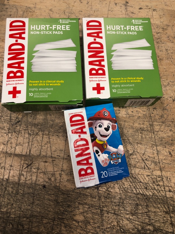 Photo 2 of Hurt-Free Non-Stick Pads, Large, 3 In X 4 In Large 2 pack & and-Aid PAW Patrol Bandages - 20ct