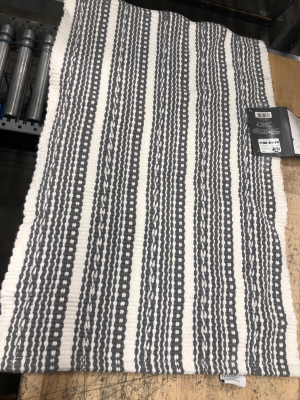 Photo 2 of 17"x24" Striped Bath Rug - Threshold™
