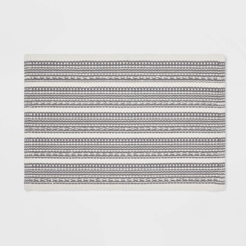 Photo 1 of 17"x24" Striped Bath Rug - Threshold™
