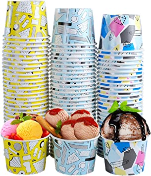 Photo 1 of 120 Packs 8 oz Ice Cream Cups, Ice Cream Bowls, Paper Ice Cream Cups, Disposable Dessert Bowl, Sundaes Cups, Sundaes Bowls, Frozen Yogurt, Soup
