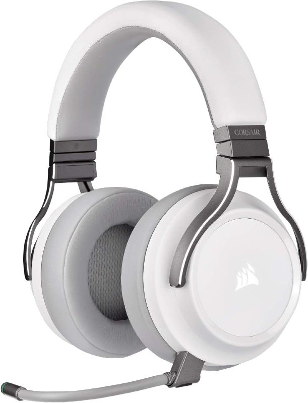 Photo 1 of Corsair Virtuoso RGB Wireless Gaming Headset - High-Fidelity 7.1 Surround Sound w/Broadcast Quality Microphone - Memory Foam Earcups - 20 Hour Battery Life - Works with PC, PS5, PS4 – White, Premium
