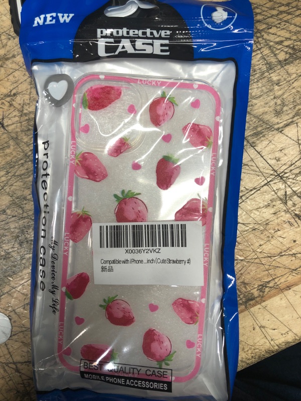 Photo 2 of Compatible with iPhone 13 Case Red Strawberry Cute Pattern, Soft TPU iPhone 13 Case for Girls Women Cute AestheticsiPhone 13 6.1 inch (Cute Strawberry #)
