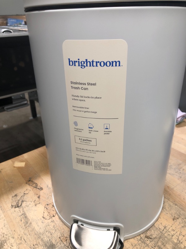Photo 1 of 12L Round Step Trash Can - Brightroom™
