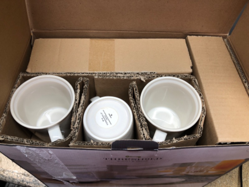 Photo 3 of 16pc Porcelain Woodbridge Dinnerware Set White - Threshold™
