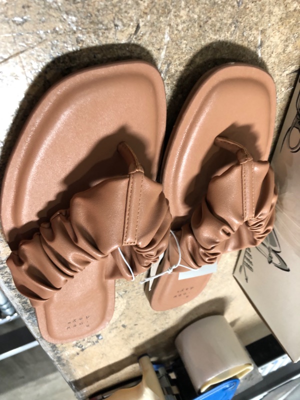 Photo 4 of A New Day Women's Blossom Scrunched Flip Flop Sandals Tan Size 9 