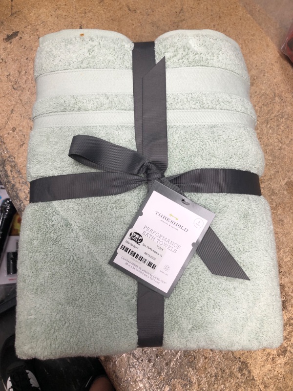 Photo 2 of 2pc Performance Value Bath Towel Set Green - Threshold
