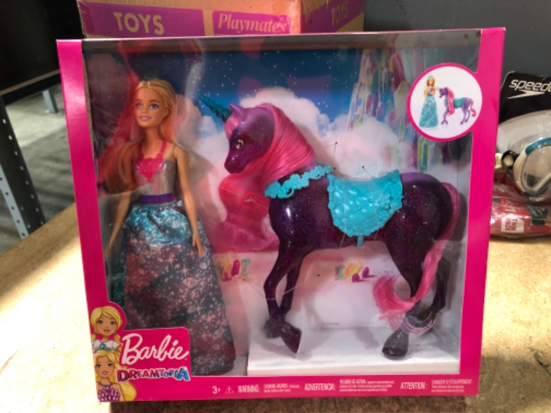 Photo 1 of Barbie Dreamtopia Princess Doll and Purple Unicorn
