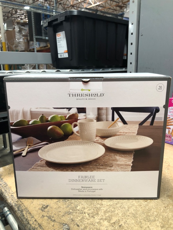 Photo 2 of 16pc Stoneware Fairlee Dinnerware Set - Threshold™
