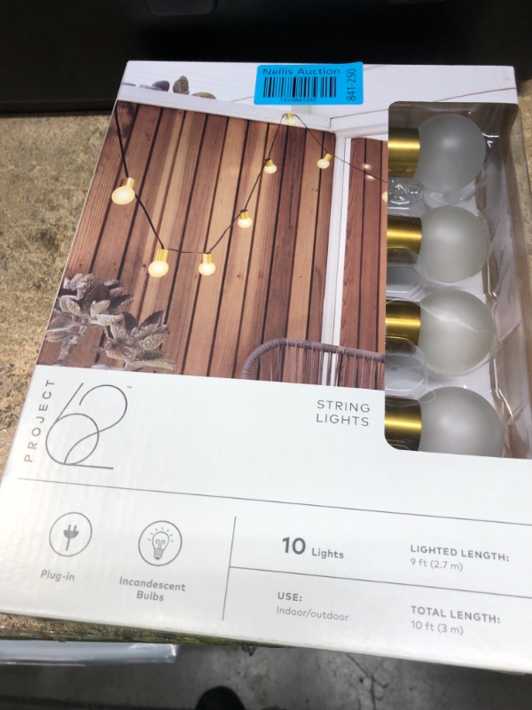 Photo 2 of 10ct Incandescent Outdoor String Lights G40 Frosted White Bulbs - Project 62