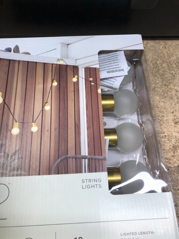 Photo 2 of 10ct Incandescent Outdoor String Lights G40 Frosted White Bulbs - Project 62