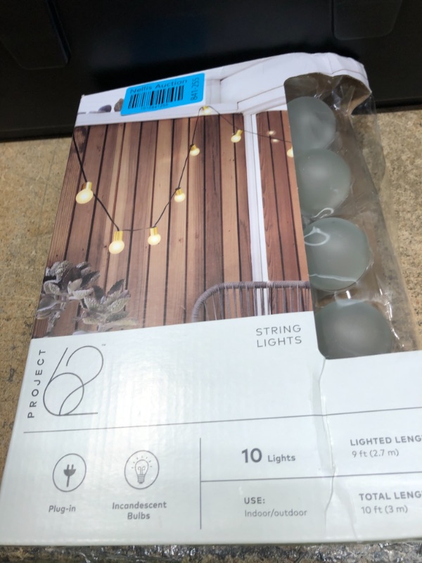 Photo 2 of 10ct Incandescent Outdoor String Lights G40 Frosted White Bulbs - Project 62