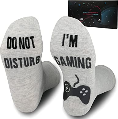 Photo 1 of 2 PAIRS, Do Not Disturb I'm Gaming Socks, Gifts for Teenage Boys, Gaming Socks Novelty Birthday Gifts Ideas for Teen Boys Mens Sons
