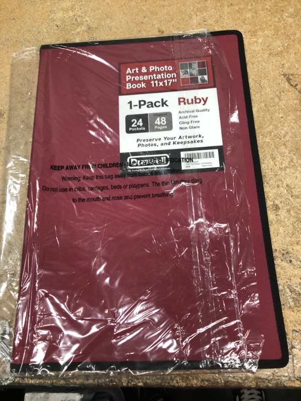 Photo 2 of Dunwell Art Portfolio 11x17 Folder - (Ruby), Large Portfolio Folder for Artwork, 11 x 17 Art Folder has 24 Pockets, Display 48 Pages, Portfolio Presentation Book with Clear Sheet Protectors
