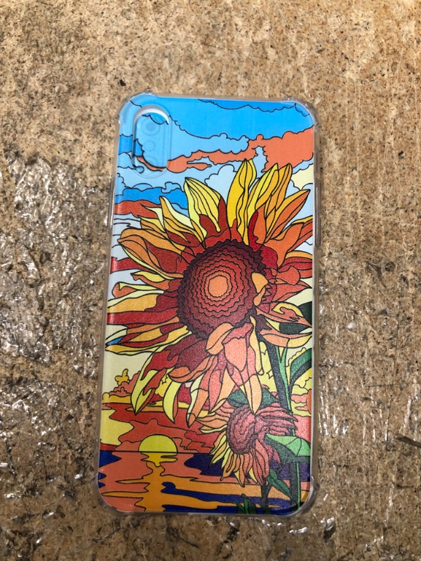 Photo 2 of Retro 70s Sunflower Sunset/Sunrise Pattern Case Compatible with iPhone Xs/iPhone X, Abstract Sunflowers Print Art Case for Girls Women Boys Men, Trendy TPU Bumper Case for iPhone Xs/iPhone X