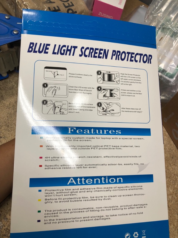 Photo 2 of 2PCs 14 Inch Anti Blue Light & Anti Glare Filter Laptop Screen Protector, Eye Protection Blue Light Blocking, Anti Fingerprint, Anti Scratch Screen Protector for All 14" with 16:9 Aspect Ratio Laptops