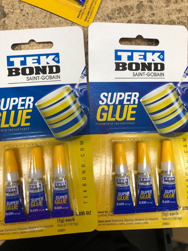 Photo 2 of  2 PACK!!!-Tekbond Colorless Fast Dry Super Glue (Three 1-Gram Tubes)