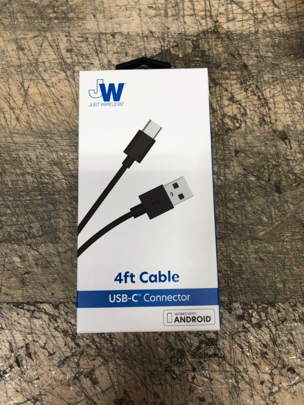 Photo 2 of Just Wireless 705954051640 4 Feet USB-C Charging Cable - Black