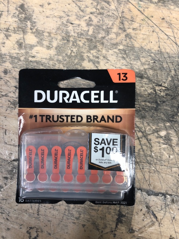 Photo 2 of Duracell Size 13 Hearing Aid Batteries - 16 Pack - Easy-Fit Tab

