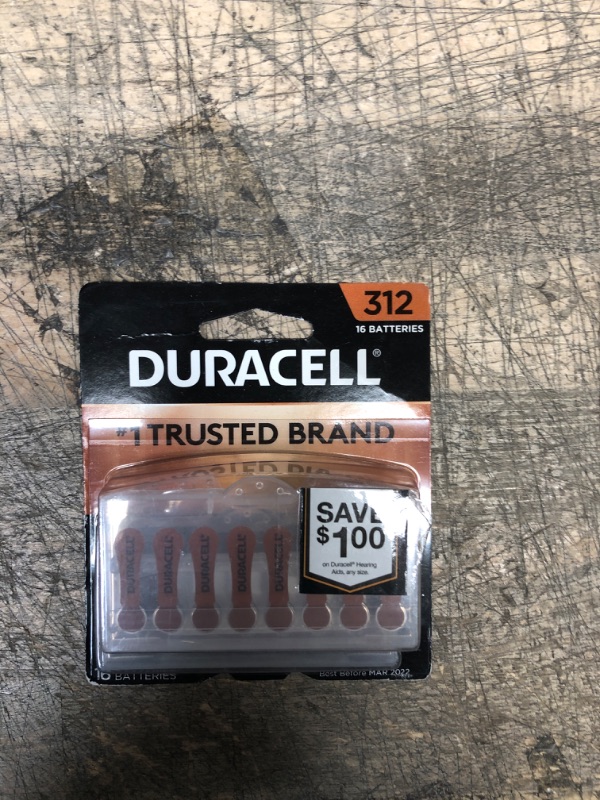 Photo 2 of Duracell Size 312 Hearing Aid Batteries - 16 Pack - Easy-Fit Tab

