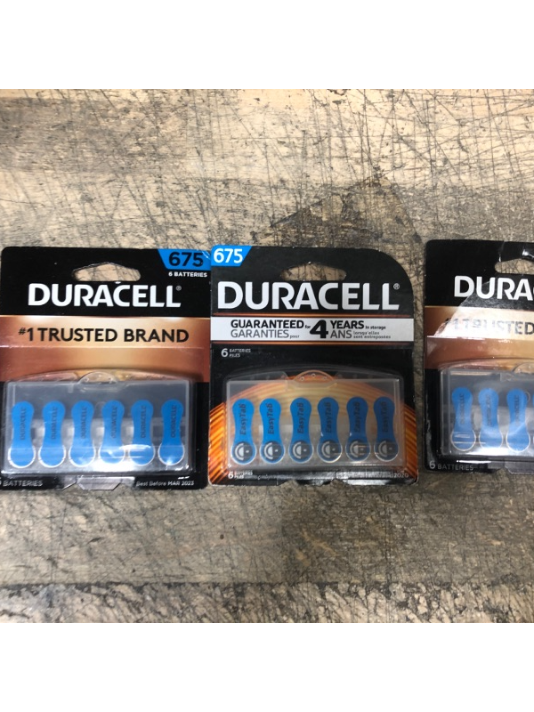 Photo 2 of Duracell Size 675 Hearing Aid Batteries - 6 Pack - Easy-Fit Tab
PACK OF 3