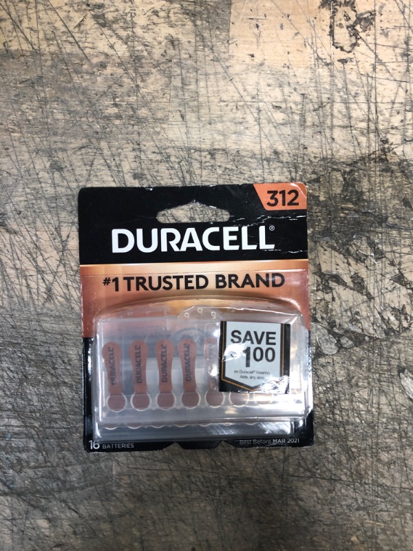 Photo 2 of Duracell Size 312 Hearing Aid Batteries - 16 Pack - Easy-Fit Tab

