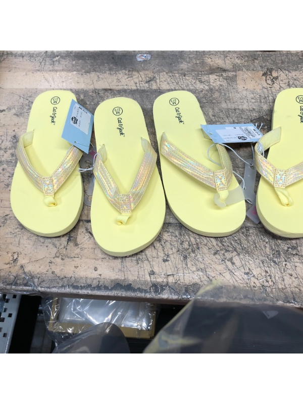 Photo 2 of  MEDIUM 2/3 BUNDLE OF 2----Girls' Ava Slip-on Thong Sandals - Cat & Jack Yellow M
