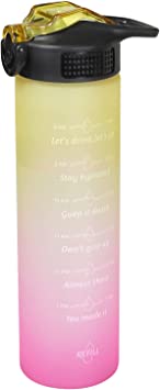 Photo 5 of 2 item bundle 
RIZZARI Sports Bottle Motivational Drink Bottle with Time Stamp Sealed Leak Proof and BPA Free Gradient Color Sports Bottle Portable Mug (Motivational,Yellow-Pink Gradient)
RIZZARI Sports Bottle Motivational Drink Bottle with Time Stamp Sea