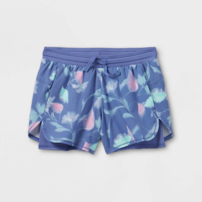 Photo 1 of 2 pairs Girs' Doube Ayered Run Shorts - a in Motion™ L, XL 
