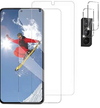 Photo 1 of ?2 + 2 Pack?Galaxy S22 Plus Screen Protector and Lens Protector- HD Clear Tempered Glass Protector [9H Hardness] [Fingerprint Support] [Bubble Free], for Samsung Galaxy S22 Plus / S22 + 5G (6.5 Inch), Pack of 2

