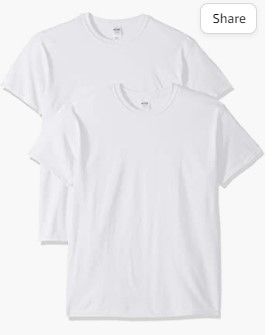 Photo 1 of  2 Gildan Men's White Heavy Cotton T-Shirt, (L)
