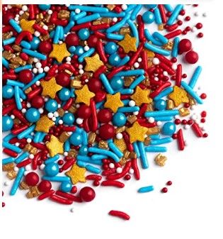 Photo 1 of 2 BUNDLE Sweets Indeed Sprinkles - Red, Blue, Gold Stars - Gluten Free Sprinkles for Baking - Cupcake and Cake Topper - Cake Sprinkles - Marvelous Sprinkles - Sprinklefetti - 6.5 ounces
