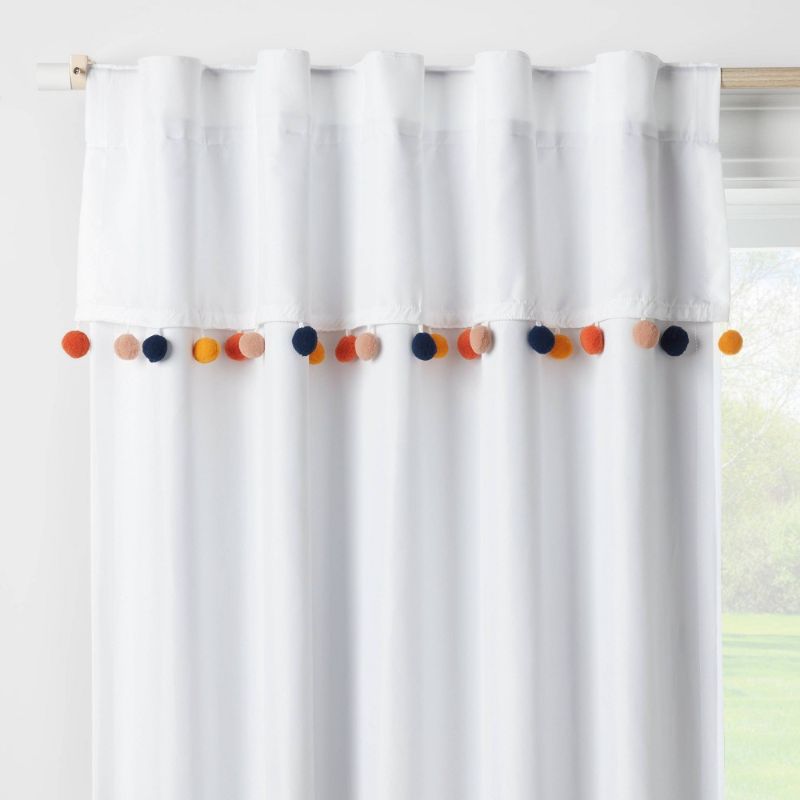 Photo 1 of 63" Pom-Pom Blackout Valance Panel - Pillowfort™
