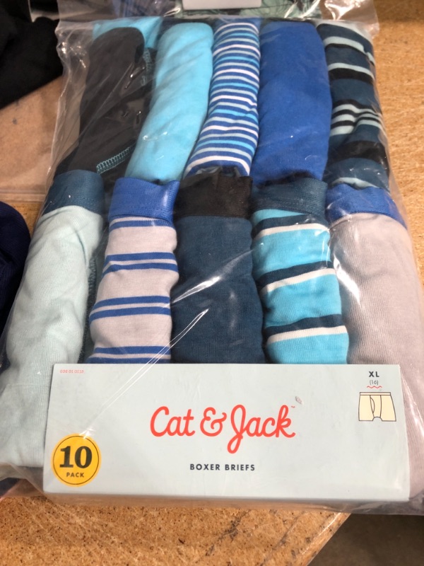 Photo 2 of Boys' 10pk Striped Boxer Briefs - Cat & Jack™
