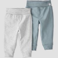 Photo 1 of Baby 2pk Organic Cotton Pants - little planet by carter's Gray/Blue
18 months
