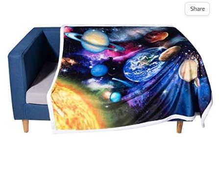 Photo 1 of 3D Space Diamond Painting Throws Blanket Comfort Warmth Soft Cozy Blanket Fleece Blanket Couch Blanket Reversible Bed Throw TV Blanket Comfort Caring Gift (color3, 60"x80")
