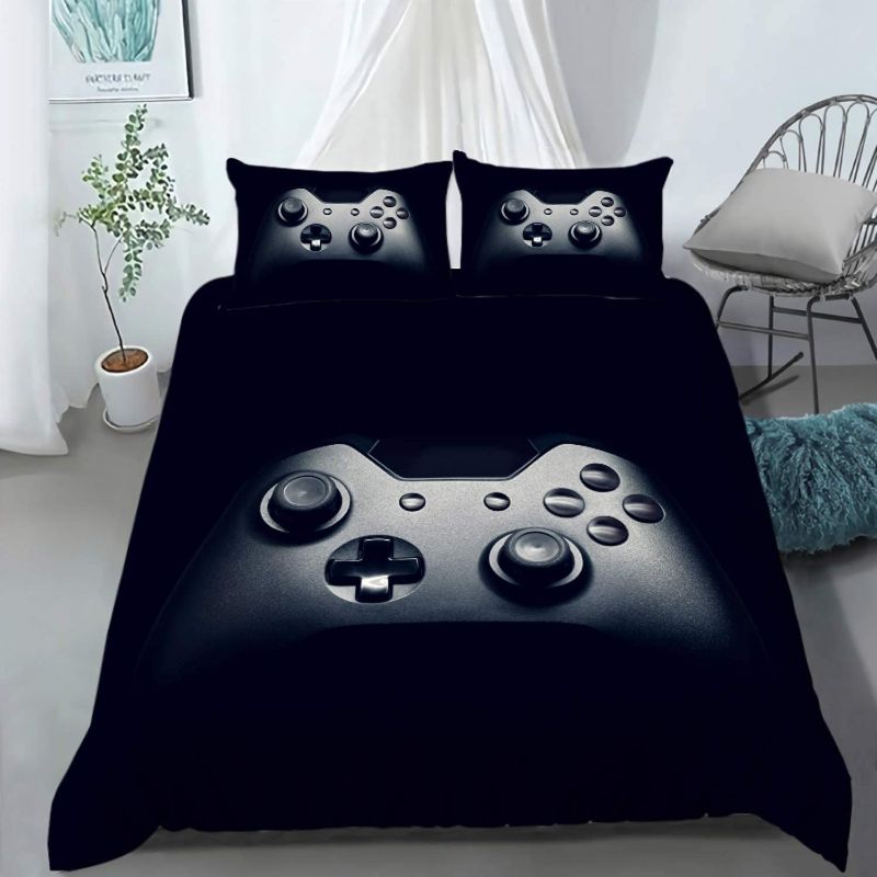 Photo 1 of AILONEN Gaming Duvet Cover Set Queen Size, Gamer Bedding Sets for Teen Boys Bedroom,Video Games Quilt Cover,Game Comforter Cover,Gamepad Controller Designs,3 Piece,1 Duvet Cover and 2 Pillow Shams
